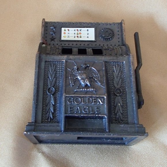 Golden Eagle Slot Machine Pencil Sharpener Vintage Patina Working Condition - Picture 6 of 11